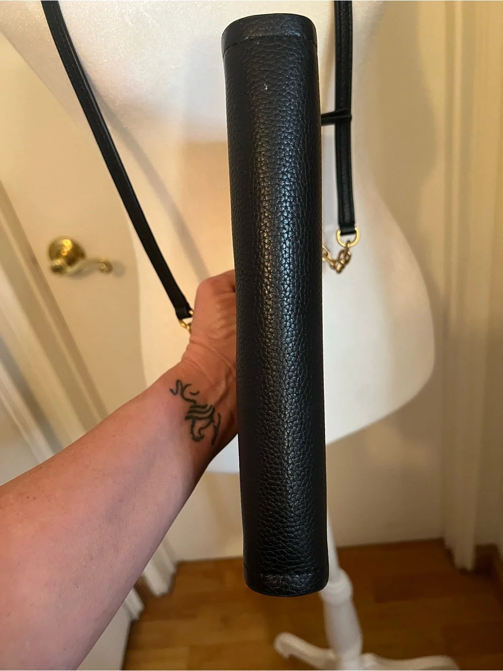 Tory Burch Black Leather Crossbody with Gold Hardware